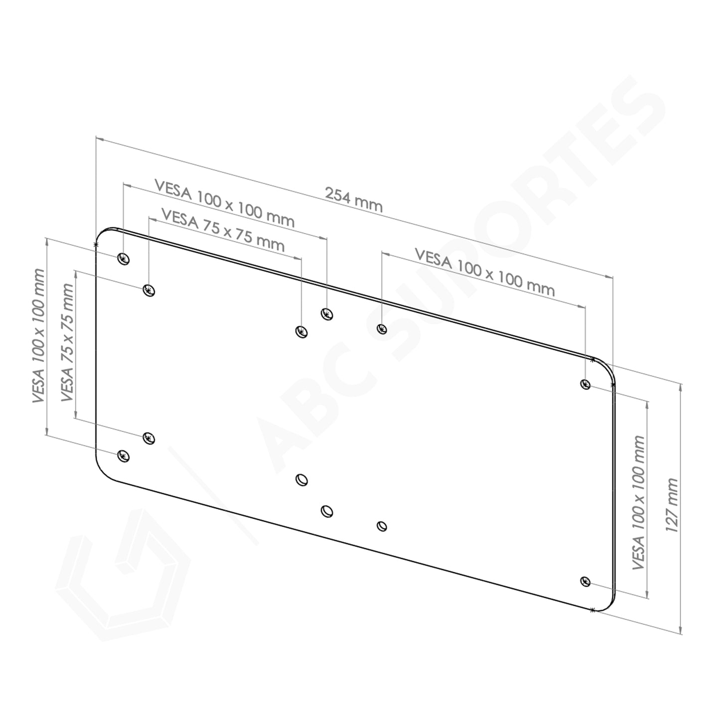 Suporte Vesa Extensor Lateral para Intel NUC