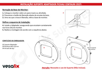 Adaptador Vesa Monitor Gamer Pichau Centauri Cr27 - PG-CTR-BL01
