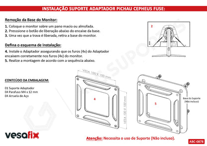 Adaptador Vesa Monitor Pichau Cepheus Fuse 32 Polegadas PG-CFVFSE32-BL01