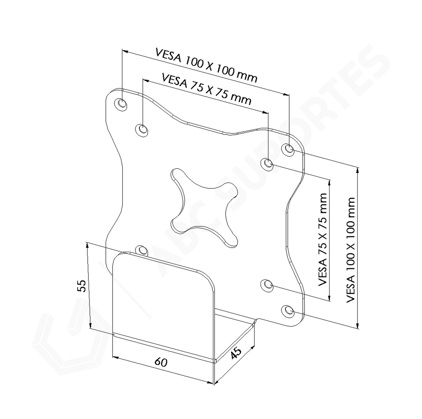 Suporte Vesa FIXO para Mini PC, MAC Mini da Apple, Thin Client, OptiPlex Dell, entre outros